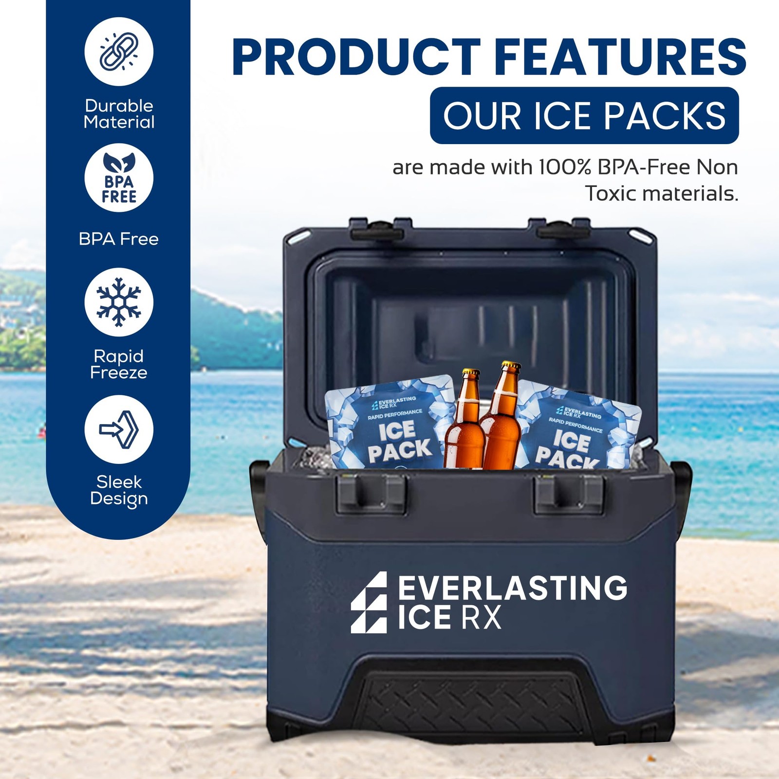 Rapid Performance Reusable Ice Packs Lunch Boxes Coolers Up to 12 Hours 4 Pack gallery