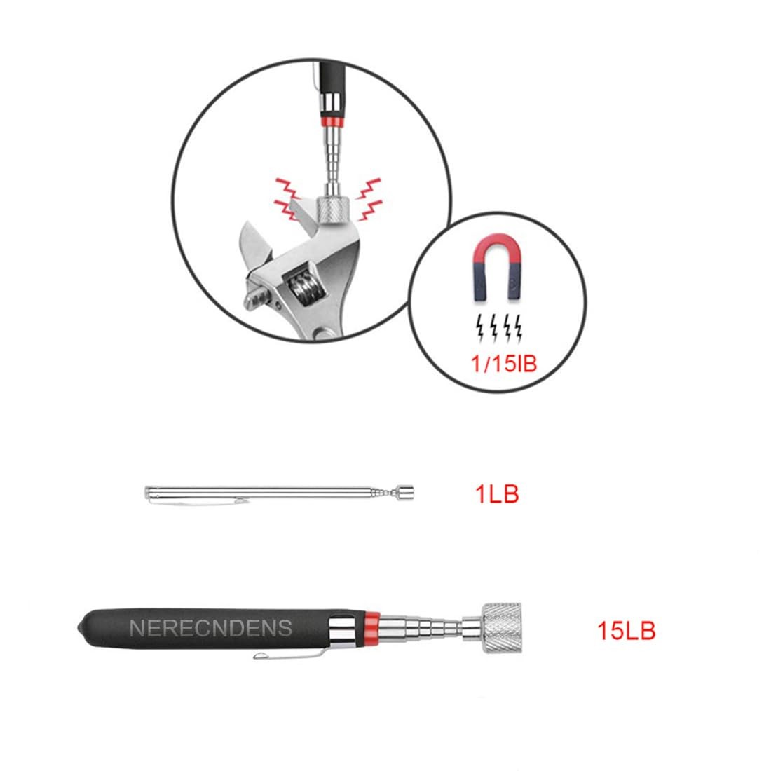 3 Pack Pick-up Tool Set - Extendable Magnetic Pick Up Tools and Flexible... gallery