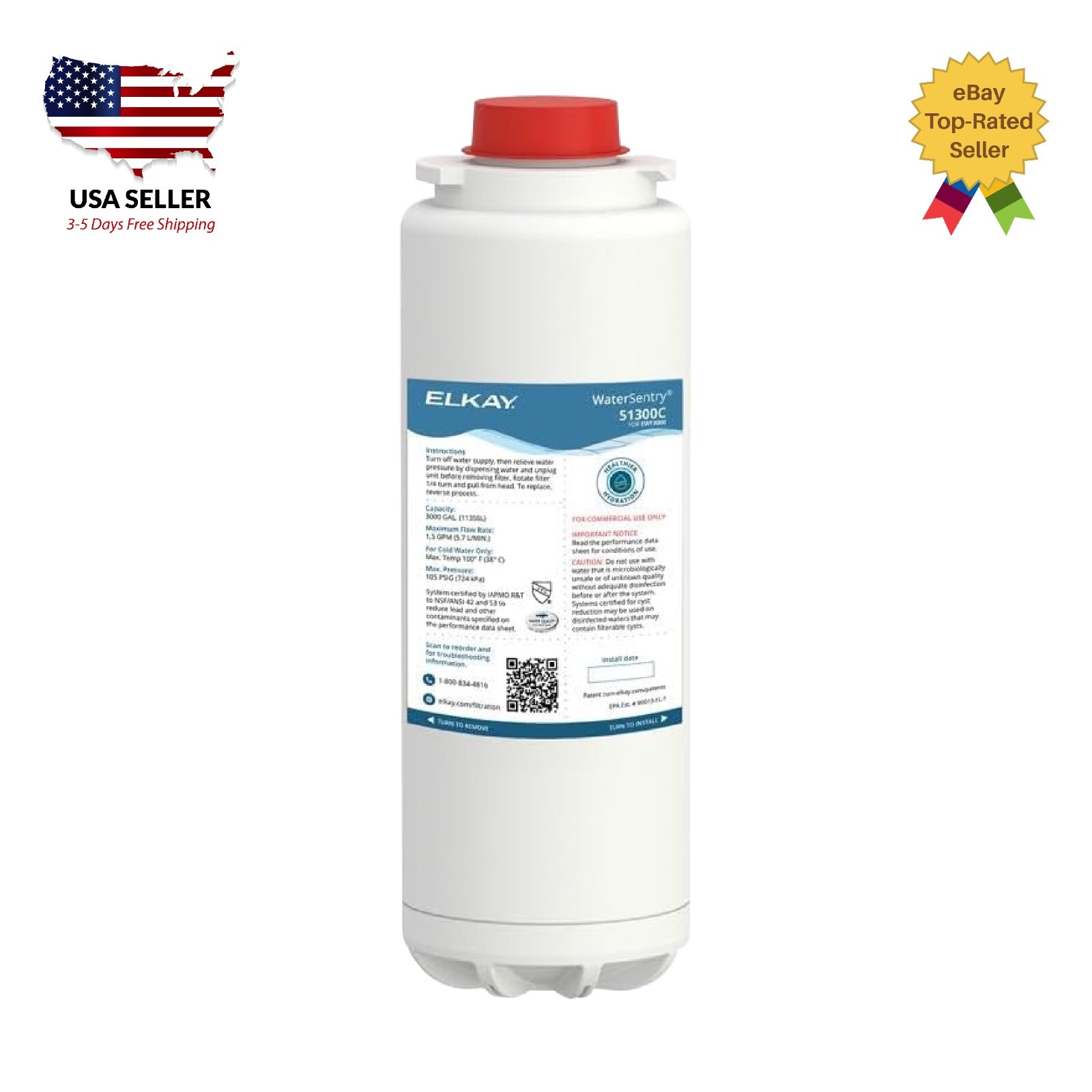 Fit For Elkay 51300C WaterSentry Plus Replacement Filter (Bottle Fillers), New gallery