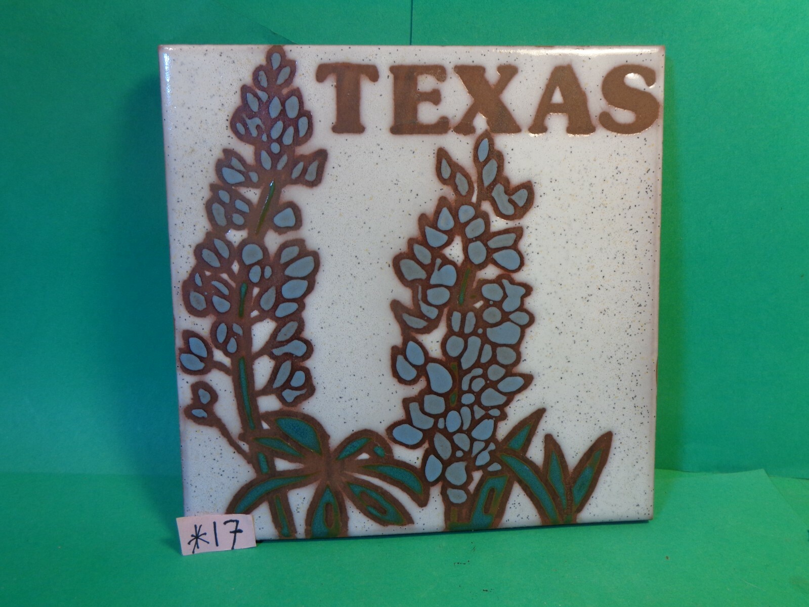 Texas 5 7/8" x 5 7/8" Floral Pattern Pottery Trivet, Italy (Used/EUC) gallery