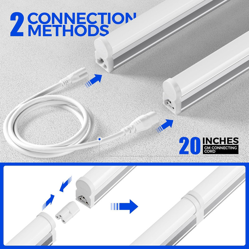 Barrina (6 Pack LED T5 Integrated Single Fixture, 4FT, 2200lm, 6500K Super Brigh gallery