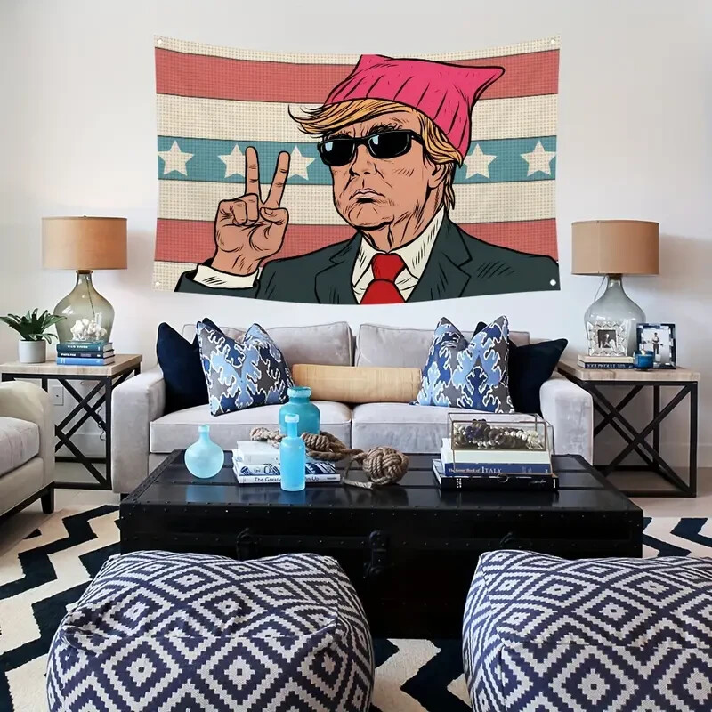 DONALD TRUMP Polyester Peace Man Cave Banner Flag 3 Ft X 5 Ft (60"L x 36"W) NEW gallery