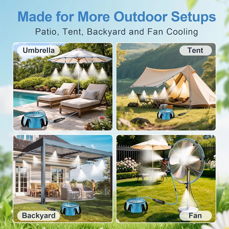 Portable Misting System for Outdoor Cooling, 23 FT Misters for Outside Patio wit gallery