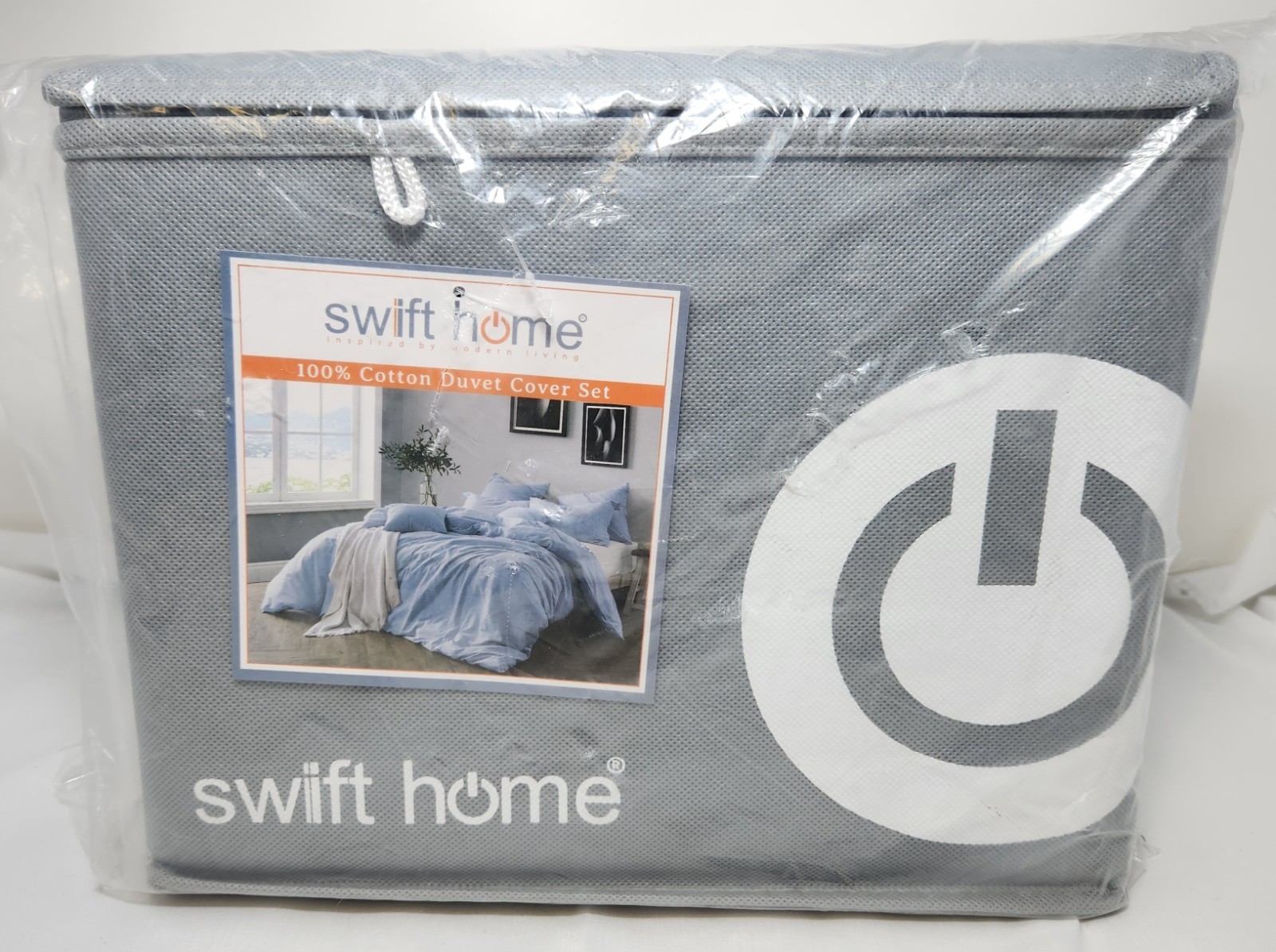 Swift Home 2-Piece Cotton Chambray Blue Duvet Cover Set (T/TXL) – New gallery