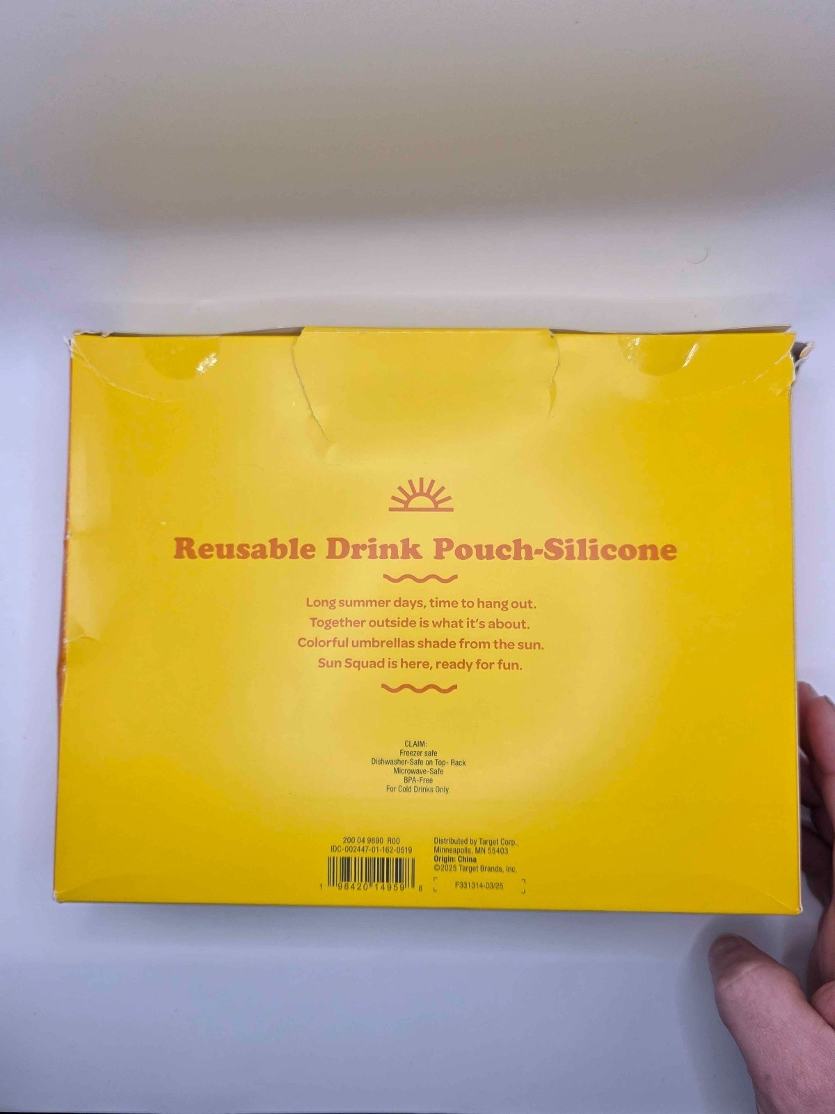 SUN SQUAD Reusable Drink Pouch Silicone 4 Pack Clear Dishwasher Safe gallery