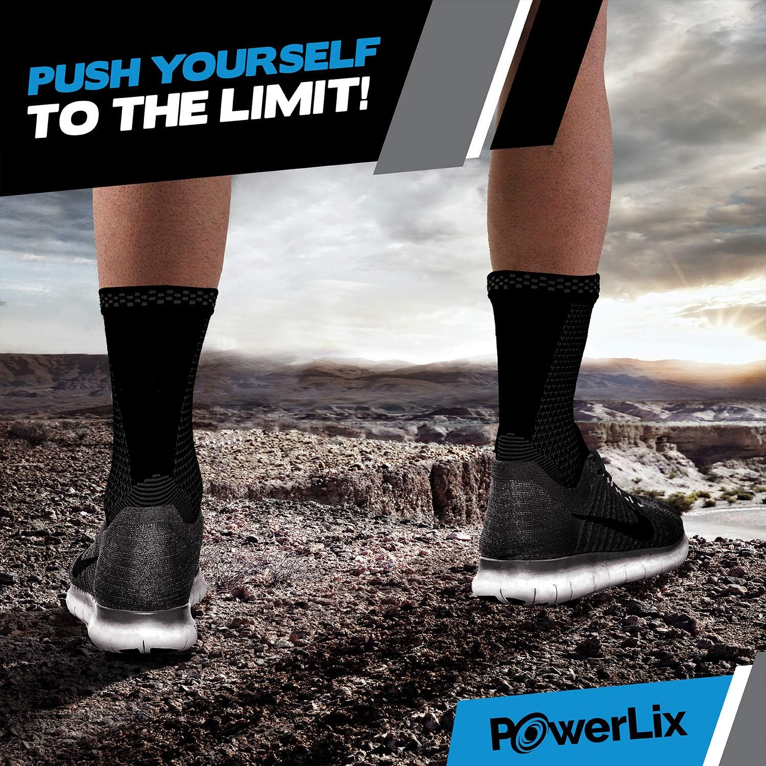 POWERLIX Legs Orthopedic Brace Compression Support Sleeve (Pair) for Swelling, S gallery