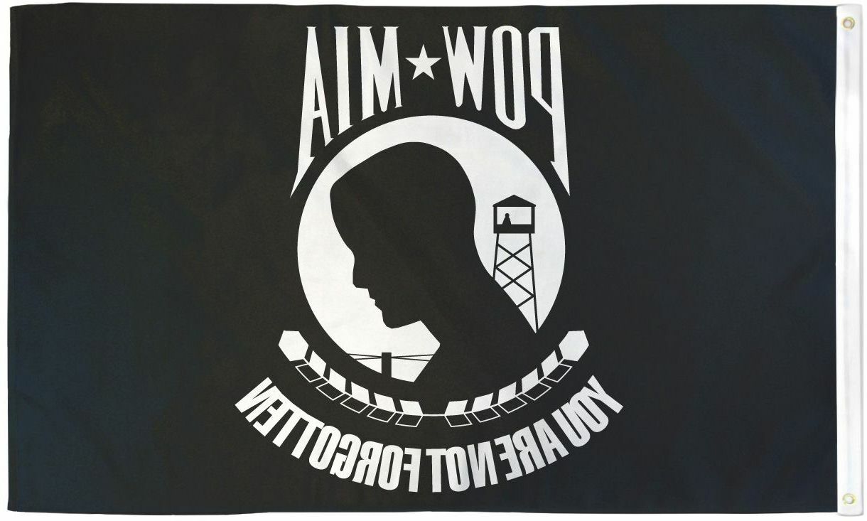 "POW-MIA" flag 2x3ft poly banner sign prisoner of war missing in action Military gallery