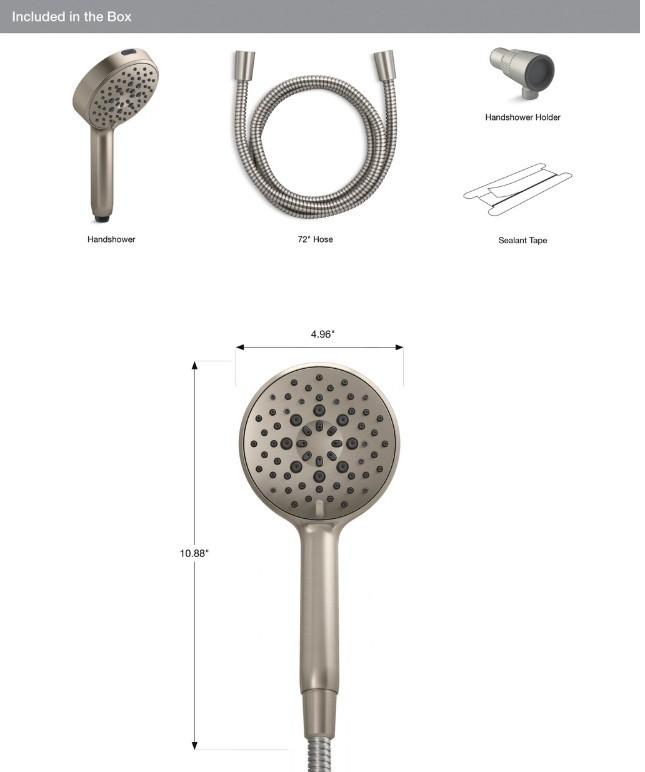 Kohler Assert Multifunction Handshower – Brushed Nickel Finish R38755-G-BN gallery
