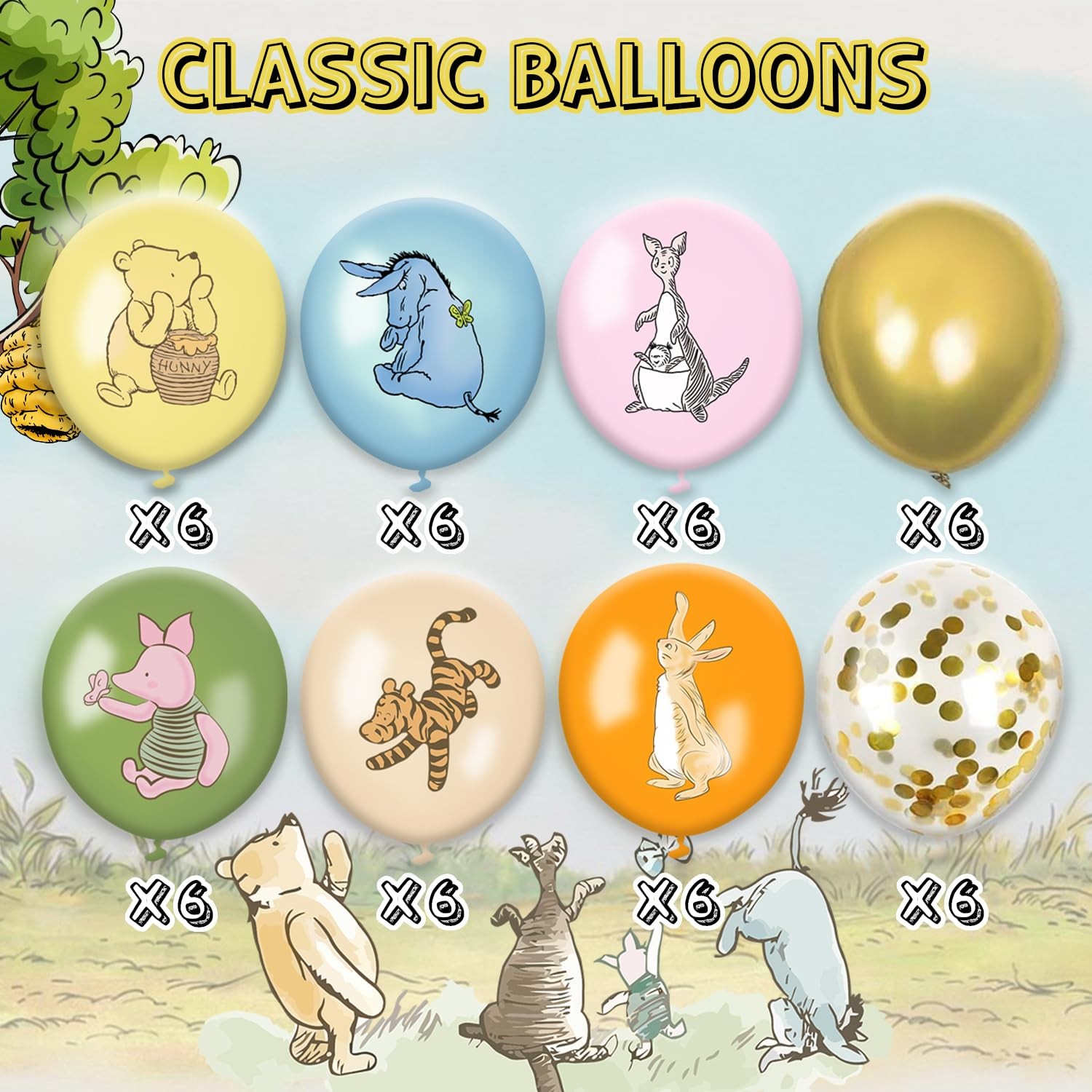 48PCS 12Inches Winnie Balloons for the Pooh Baby Shower Decorationsï¼ŒWinnie Ba gallery