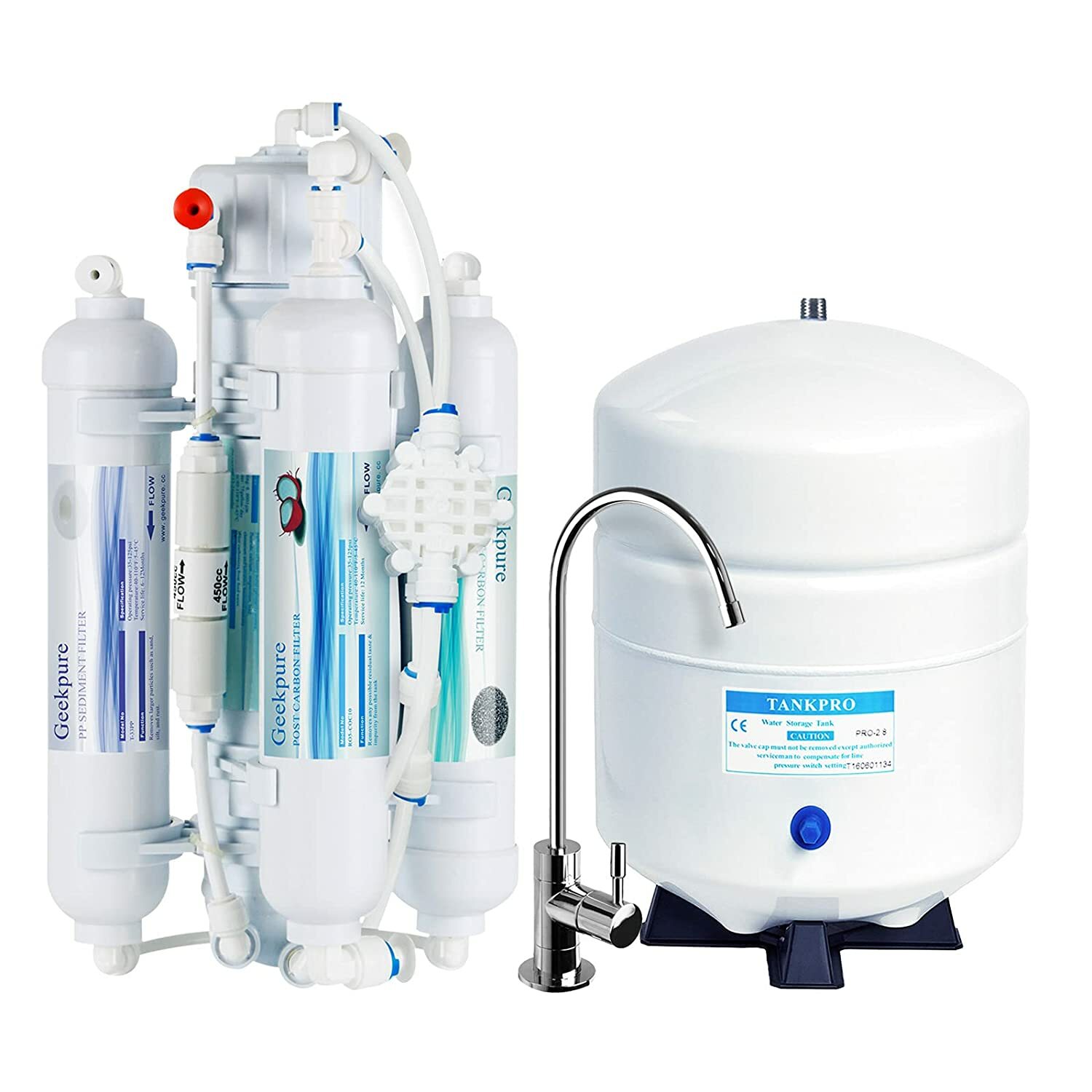 Geekpure 4 Stage Portable Countertop RO Water Filter System 100 GPD with Tank gallery