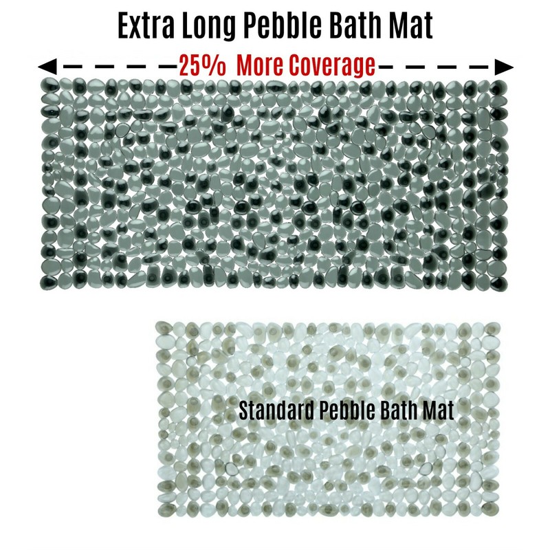 SlipX Solutions Extra Long Pebble Bath Mat - Dark Grey gallery