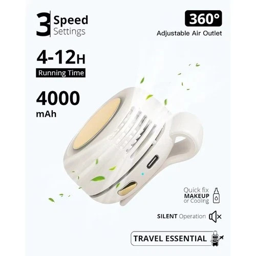 2025 New Mini Portable Silent Bladeless Fan Small Clip On Shirt Waist Adjustable gallery