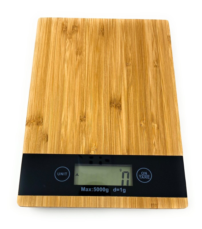 Digital Kitchen Scale - Genuine Bamboo Surface - 5kg (11lb) capacity - US STOCK gallery