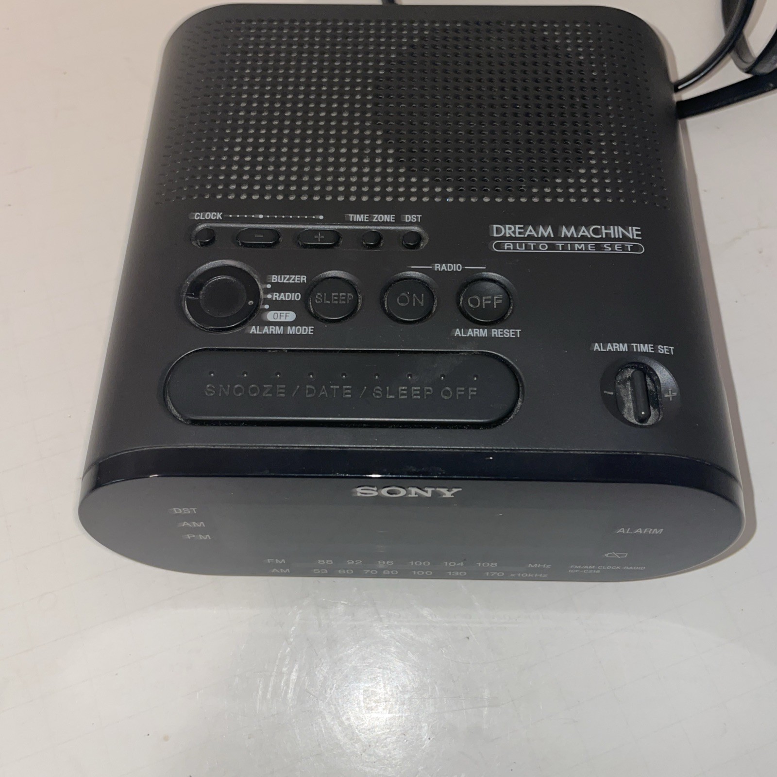Sony Dream Machine Auto Time Set Working Alarm Clock Radio, Black Used gallery