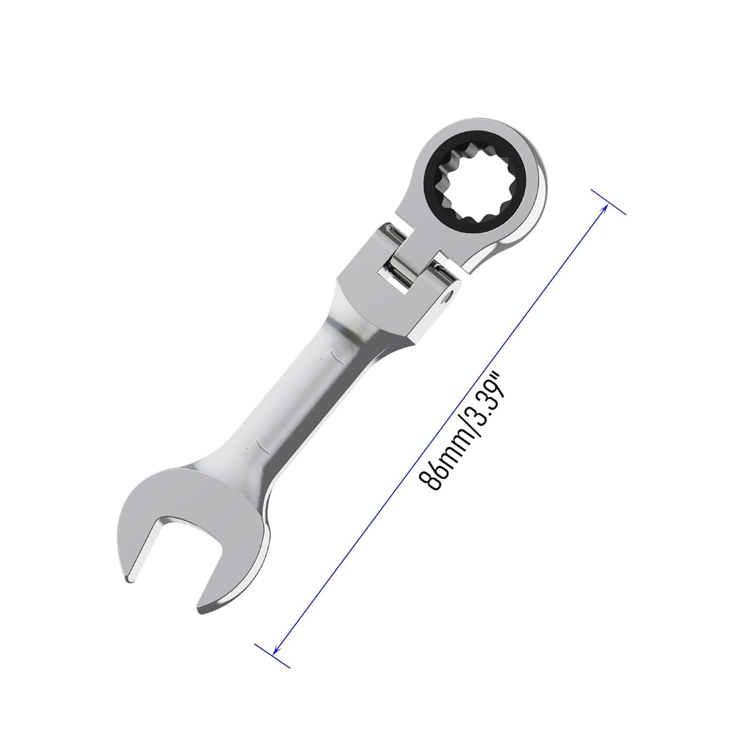 7mm Ratcheting Combination Wrench Flex Head Stubby Anti-slip 72 Teeth 12 Point gallery