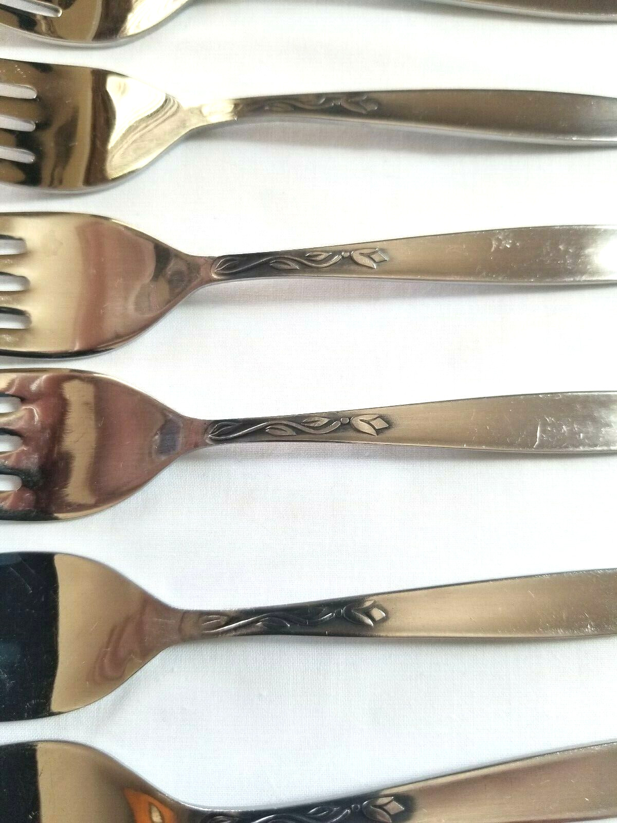 7 AMEFA HOLLAND TULIP TIME Salad Forks 5 7/8" Stainless MCM gallery