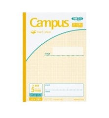 Campus notebook 5mm grid 10mm solid line light yellow No-GS30S10-5LY 10-book set