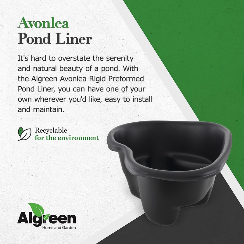 Algreen 91901 Avonlea Rigid Preformed 33 Gallon Plant Safe Pond Liner, Black gallery