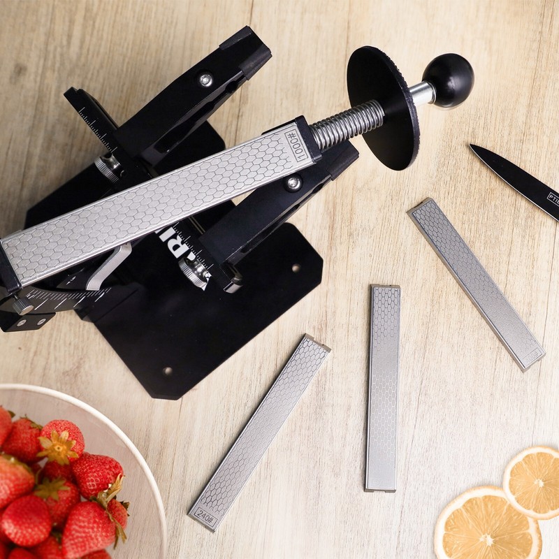 4 PCS Diamond Knife Sharpening Stones Set with Aluminum Base 6.2×0.9" gallery