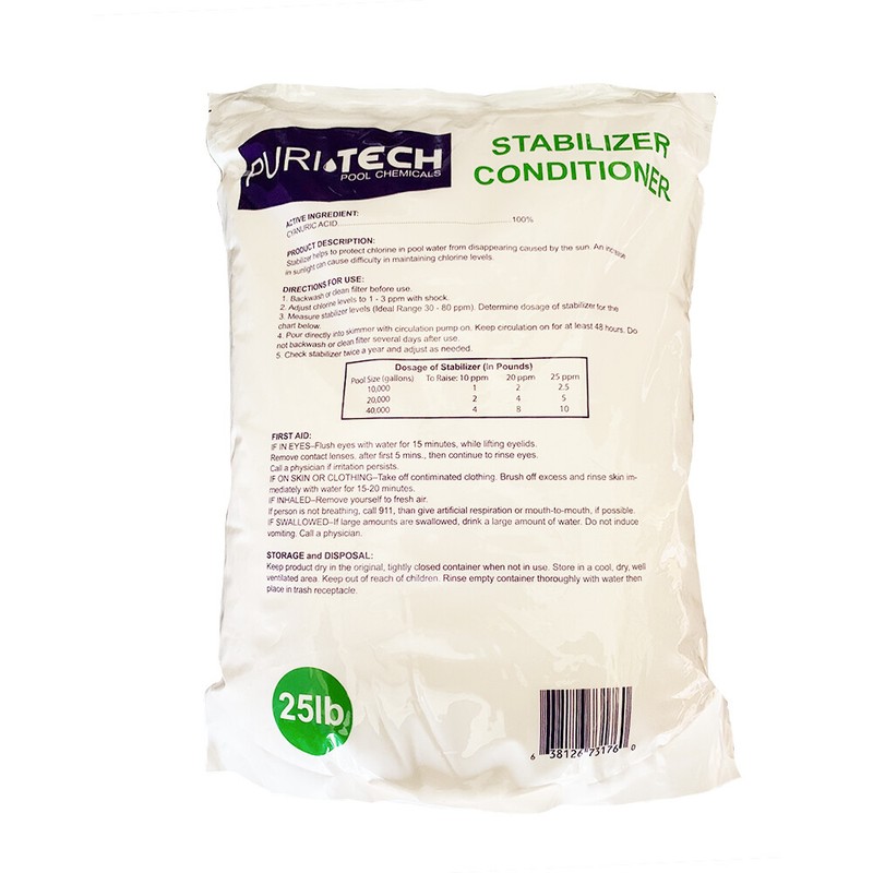 Puri Tech Pool 50lbs Stabilizer Conditioner Cyanuric Acid UV Protection Pool Spa gallery