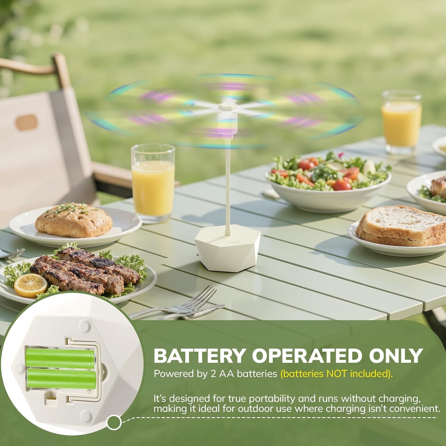 Portable Battery Powered Fly Fans Tables Up to 15 Hours Working Time 4-Pack gallery