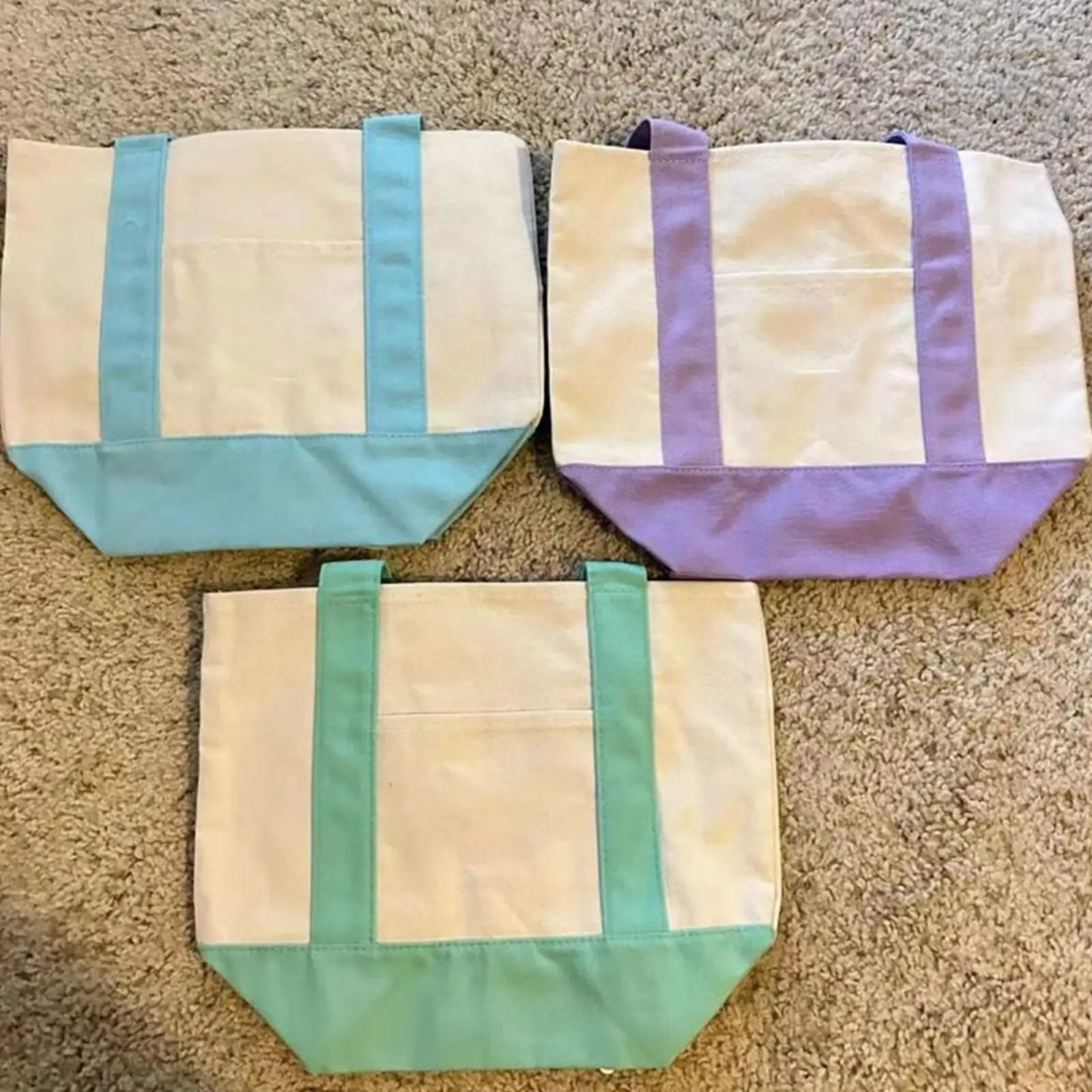 2026 Spring Mini Pastel Canvas Tote Bags - Set Of 2 - READY TO SHIP gallery