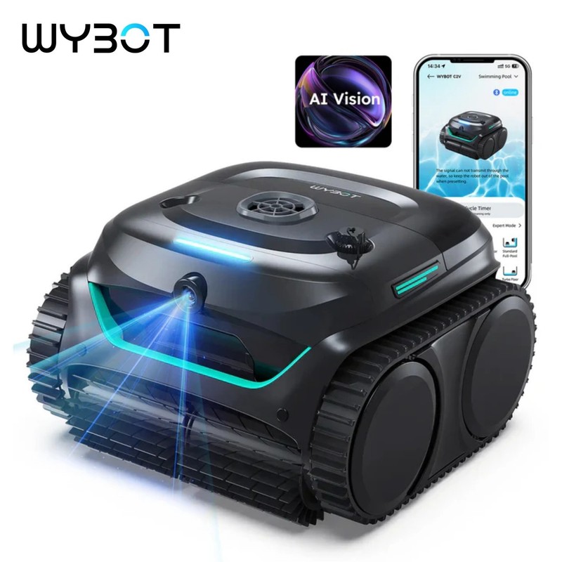WYBOT C2 Vision Robotic Pool Vacuum Cleaner Cordless Pool Vacuum App Support gallery