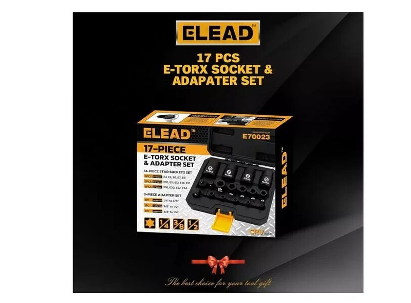 17-Piece Inverted E-Torx Socket Set - Impact Chrome Vanadium Steel Star Female S gallery