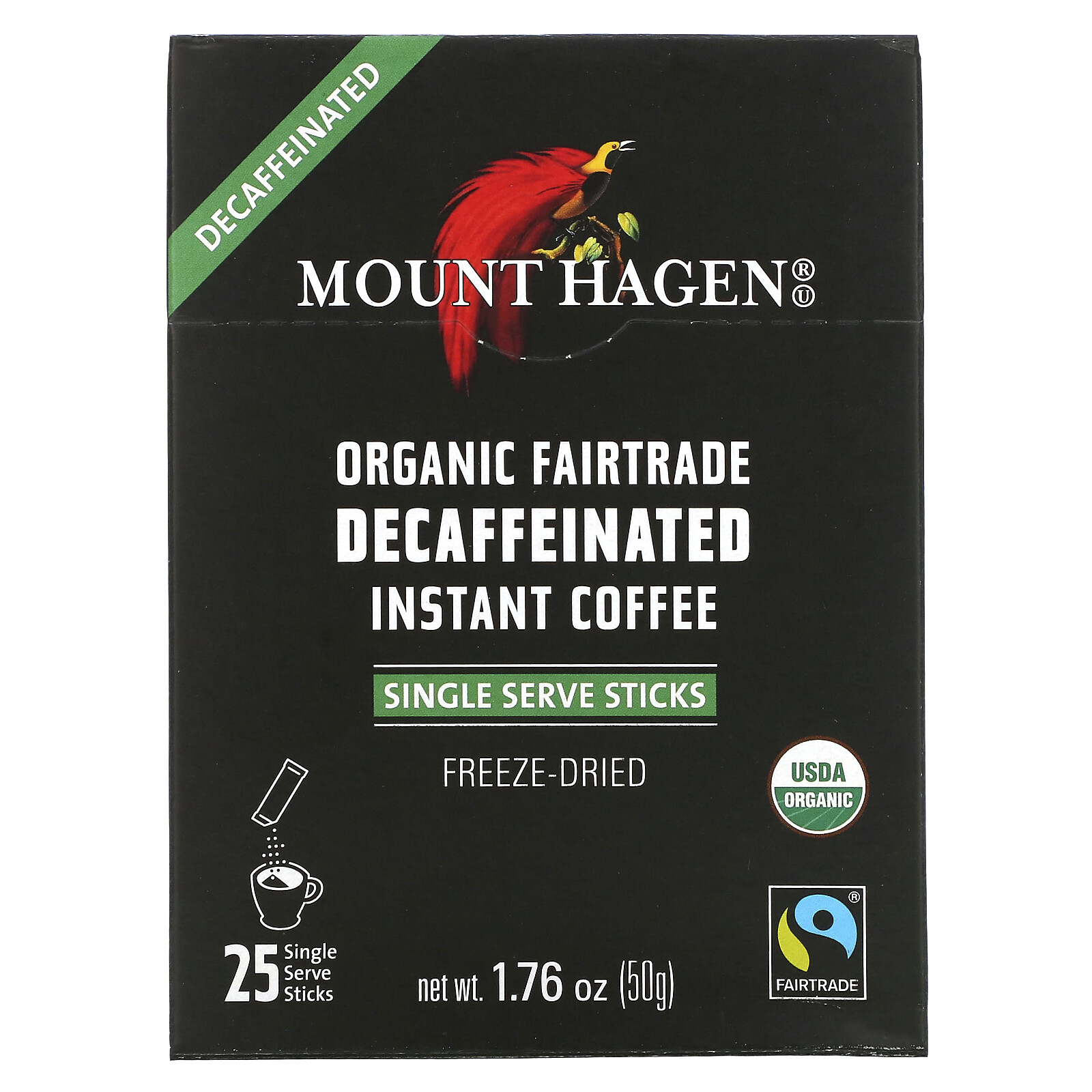 Organic Fairtrade Instant Coffee, Decaffeinated, 25 Single Serve Sticks, 1.76 oz gallery