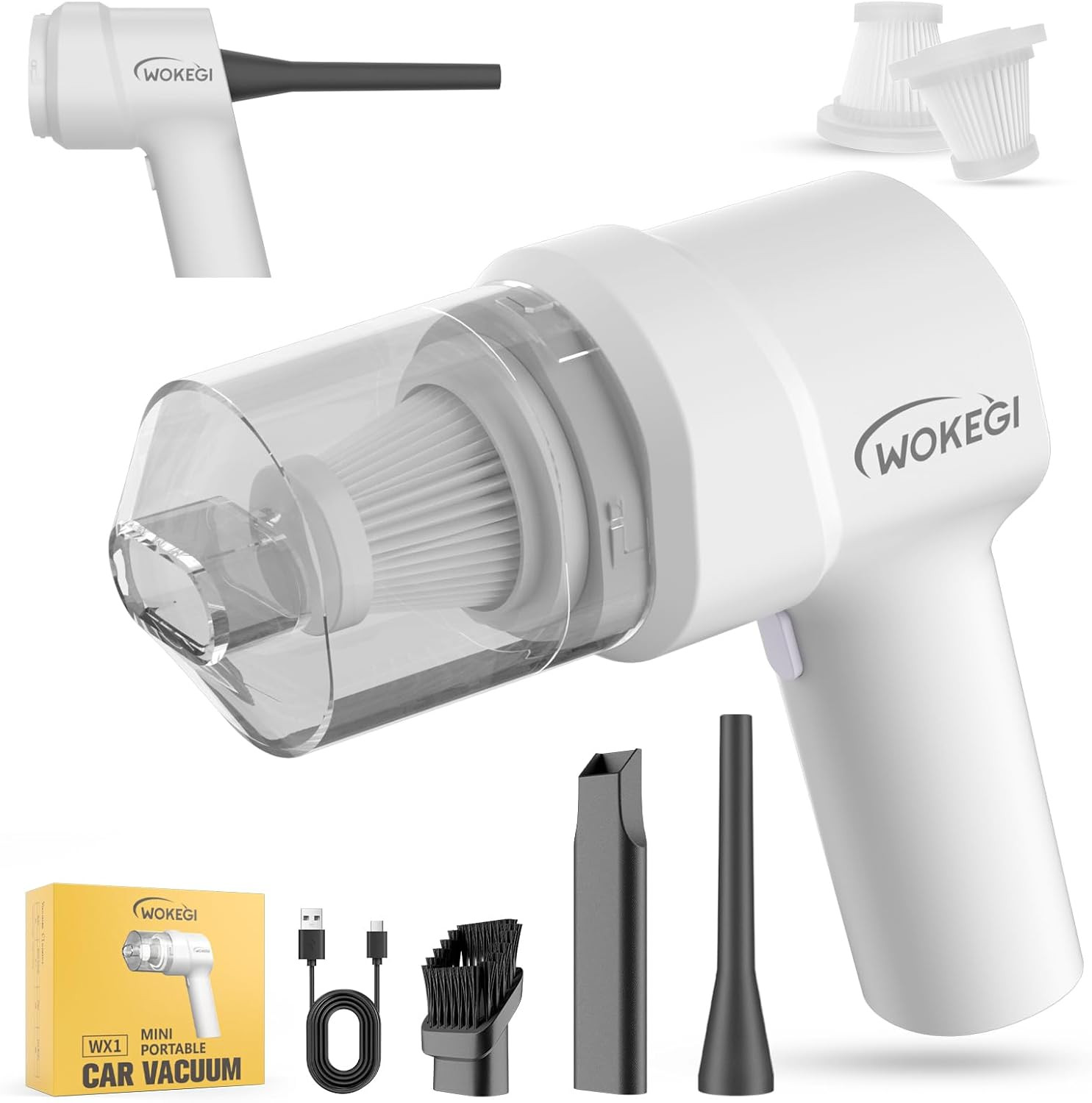 Handheld Mini Car Vacuum, 10000PA Wireless Portable Vacuum with 2000Mah Battery, gallery