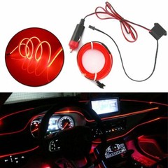 Universal Car LED Wire String Strip Interior Decorative Atmosphere Light Red 5M