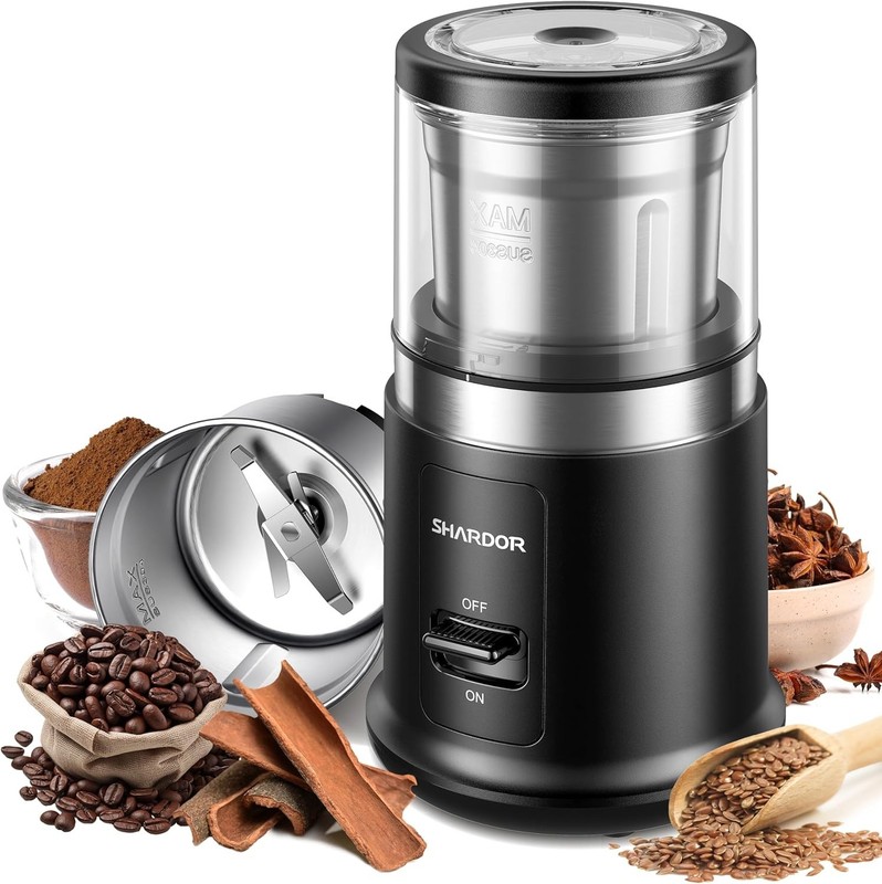 Electric Coffee Spice Herb Grinder 60dB Removable Steel Bowl Dry Grinding gallery