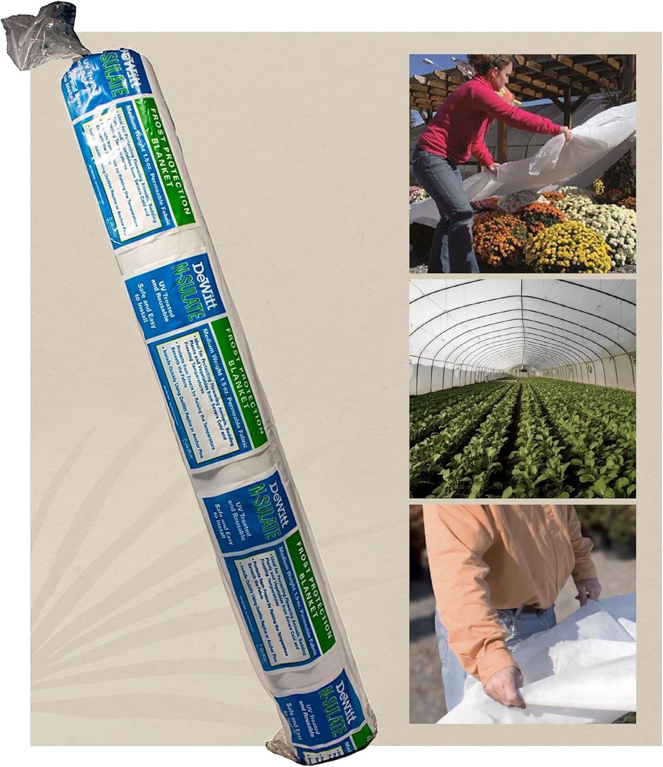 Dewitt N-Sulate Plant Frost Protection Cover Fabric 1.5 oz Weight 12" x 250ft gallery