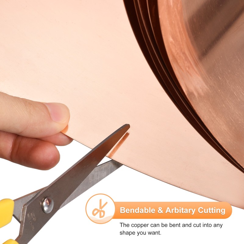 Copper Sheet Roll - 3500mm x 100mm x 0.01mm Pure Strip Flashing Metal Foil Plate gallery