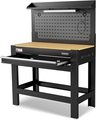 WORKPRO 45″ Garage Workbench w/Storage Heavy-Duty Workbench with Pegboard 800LBS