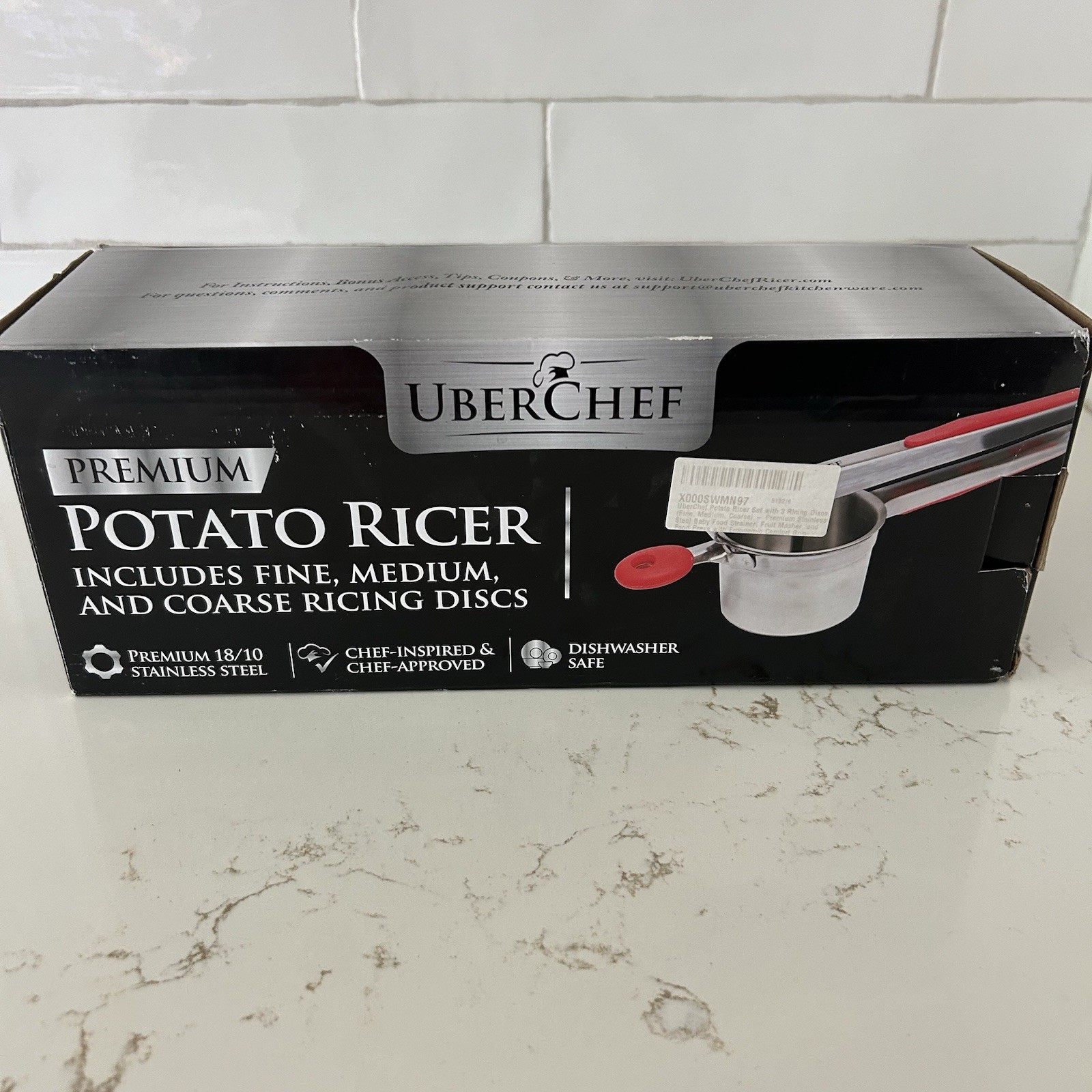 UberChef Potato Ricer Set 3 Ricing Discs Fine Medium Coarse Stainless Steel NEW gallery