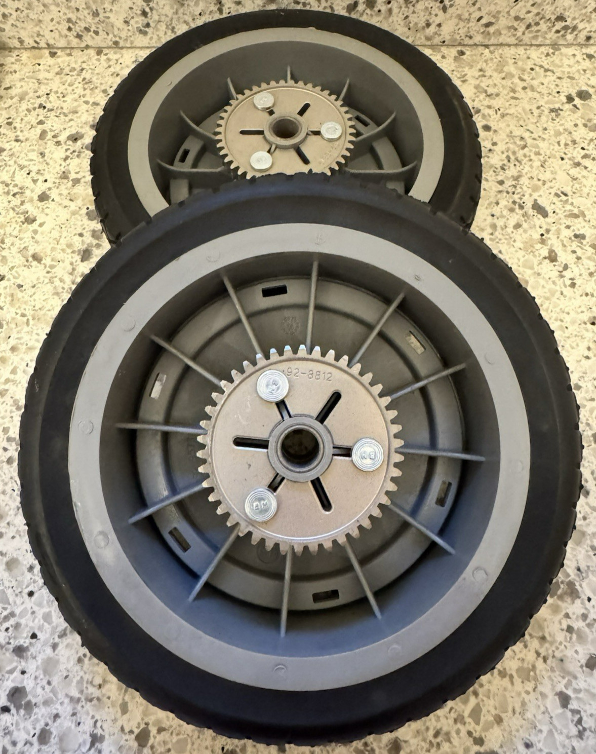 2 Toro OEM 8-inch Geared Rear Drive Wheels - 92-8812 / 107-3709 - NEW gallery