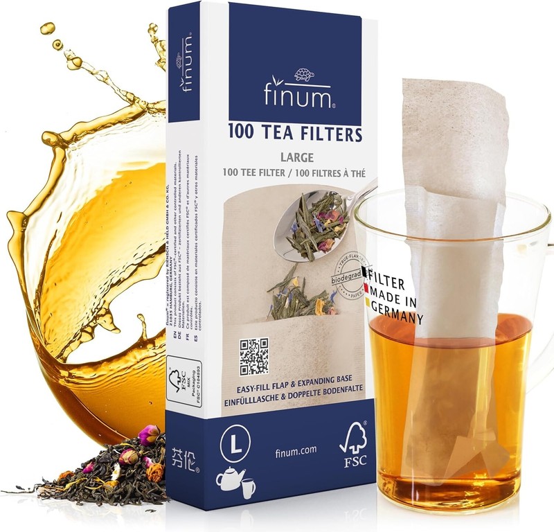 100 Count Disposable Brown Tea Filter Bags - Large, Eco-Friendly Natural Fiber gallery