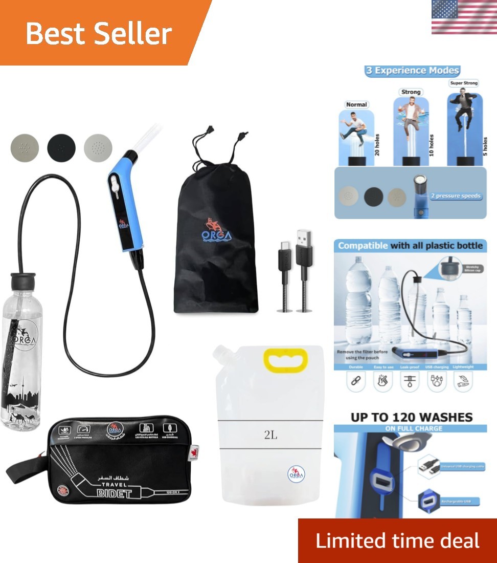 Orca Portable Bidet Bottle: USB Rechargeable, 3 Cleaning Modes, Travel Essential gallery