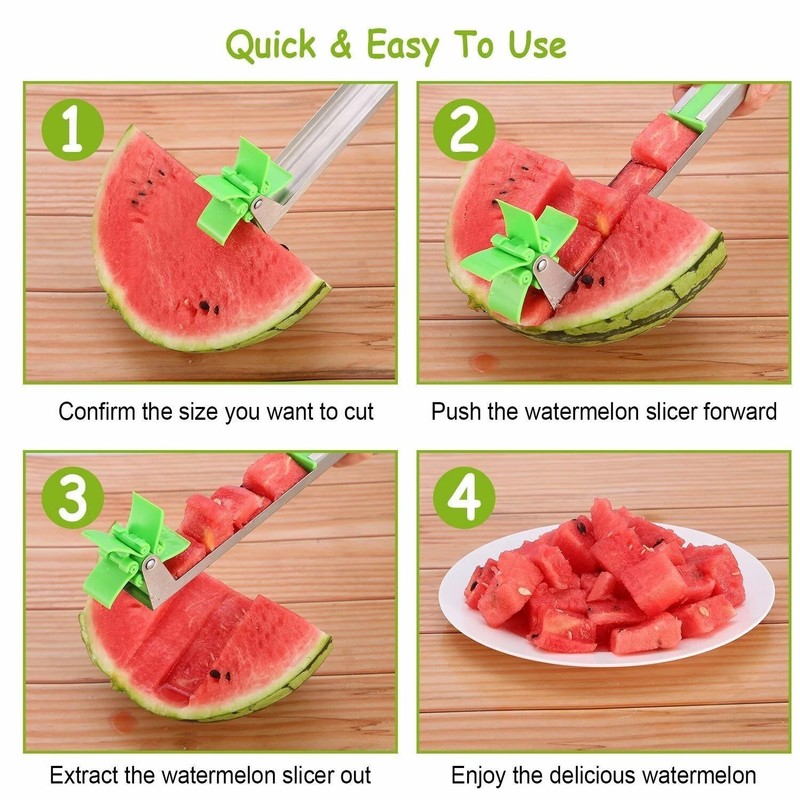 Watermelon Slicer Fruit Cutter Windmill Kitchen Utensils Gadgets Stainless Steel gallery