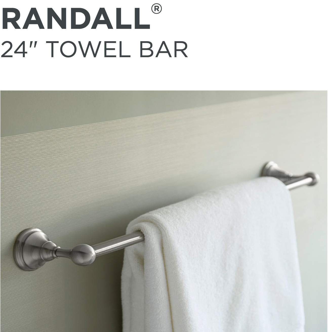 DXV Randall American Standard 24" in. Solid Metal Towel Bar Brass/Nickel/Chrome gallery