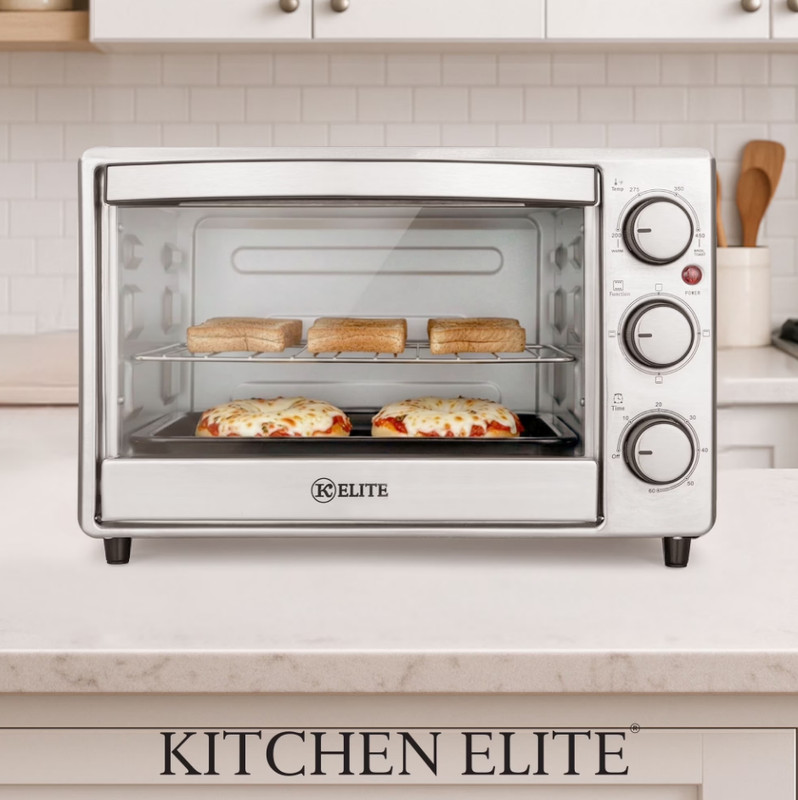 Kitchen Elite 6-Slice Compact Countertop Toaster Oven with Stainless Steel Tray gallery