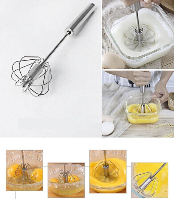 Semi-Automatic Egg Whisk Hand Push Egg Beater Stainless Steel Blender Mixer Whis gallery
