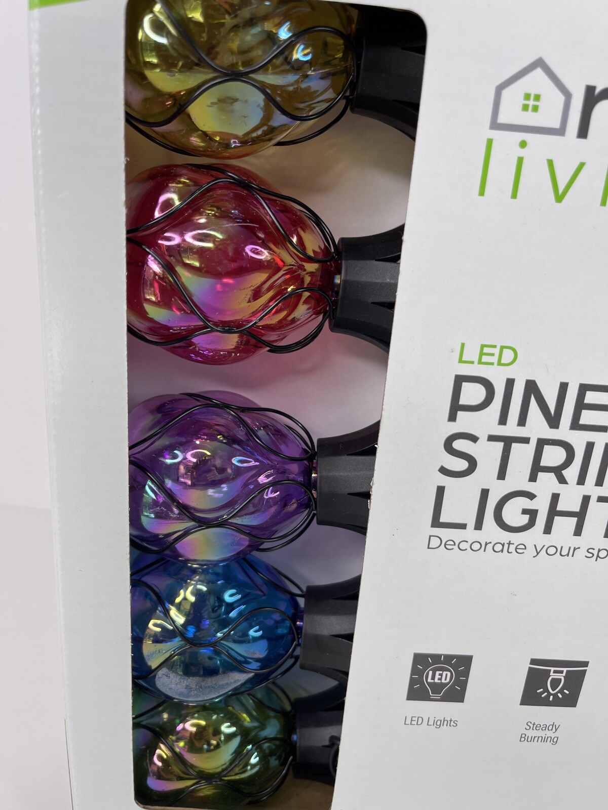 Real Living LED Pineapple String Lights Multicolor 10CT Indoor Outdoor 7.2 Ft gallery