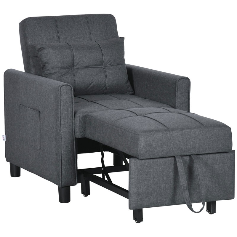 Folding Sofa Bed Pull Out Sleeper Convertible Chair Adjustable Backrest Pillow gallery