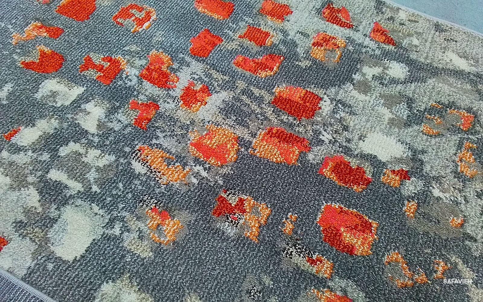 GREY / ORANGE 6'-7" x 9'-2" Back Stain Rug, Reduced Price 1172761442 MNC225H-6 gallery