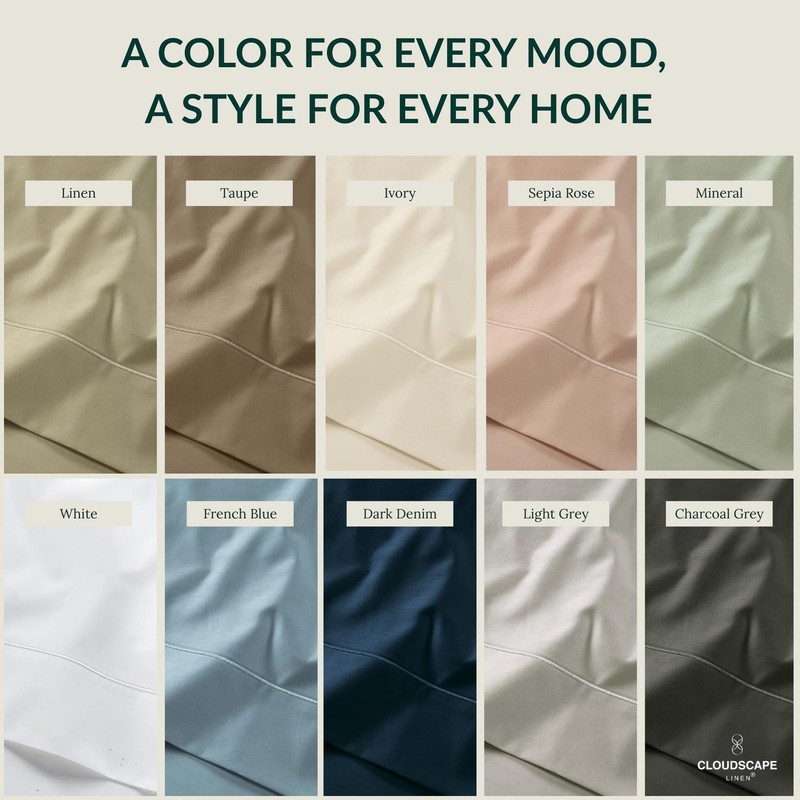 CLOUDSCAPE 100% Egyptian Cotton Sheets King Size - 400 Thread Count 17" Extra... gallery