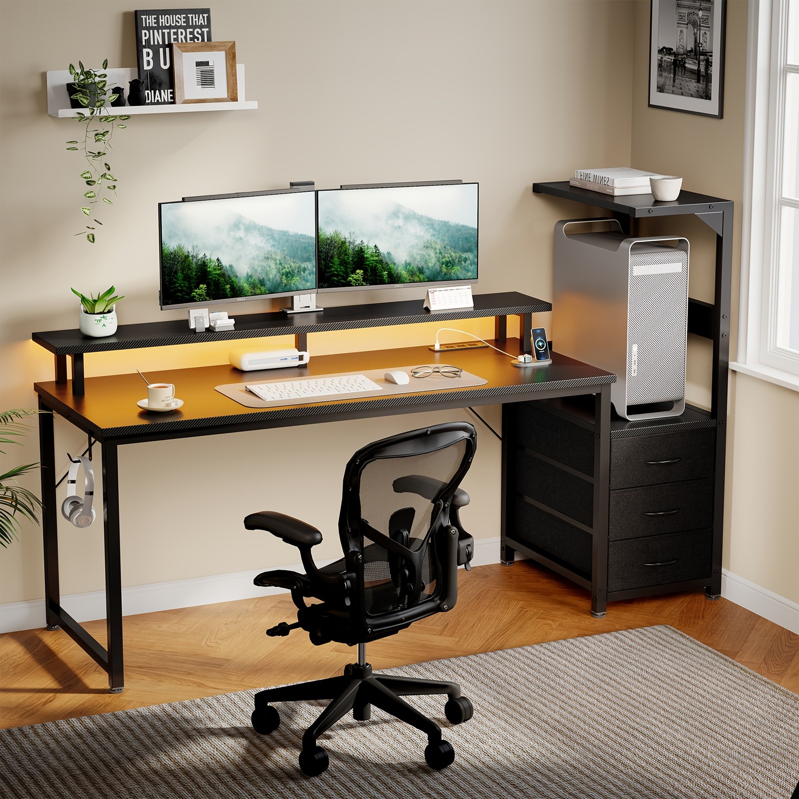 52'' L Shaped Computer Desk With Shelves Storage Drawers L Shaped Computer Desk gallery