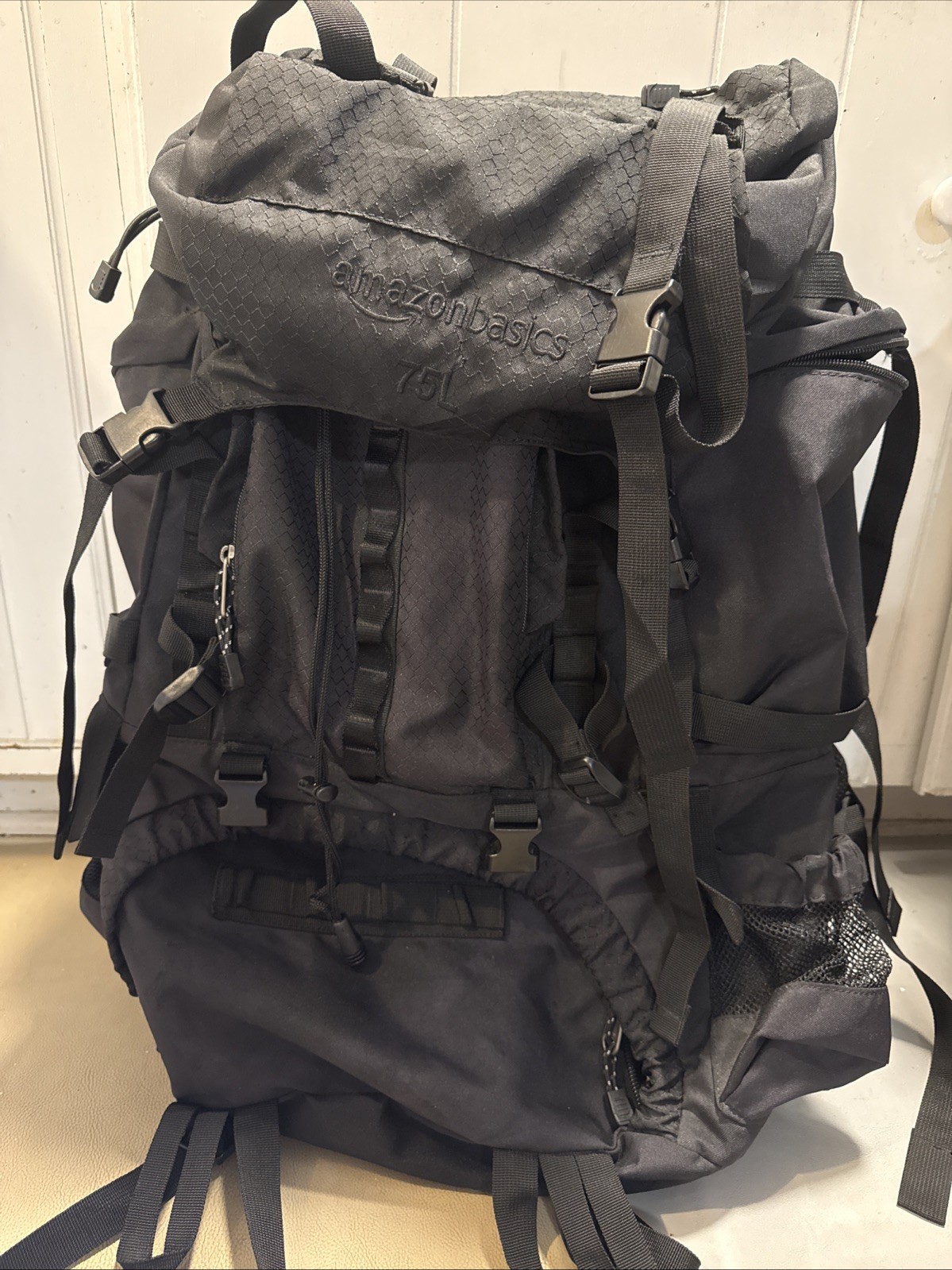 Amazon Basics 75L Backpack Opti Black Hiking Camping 75L