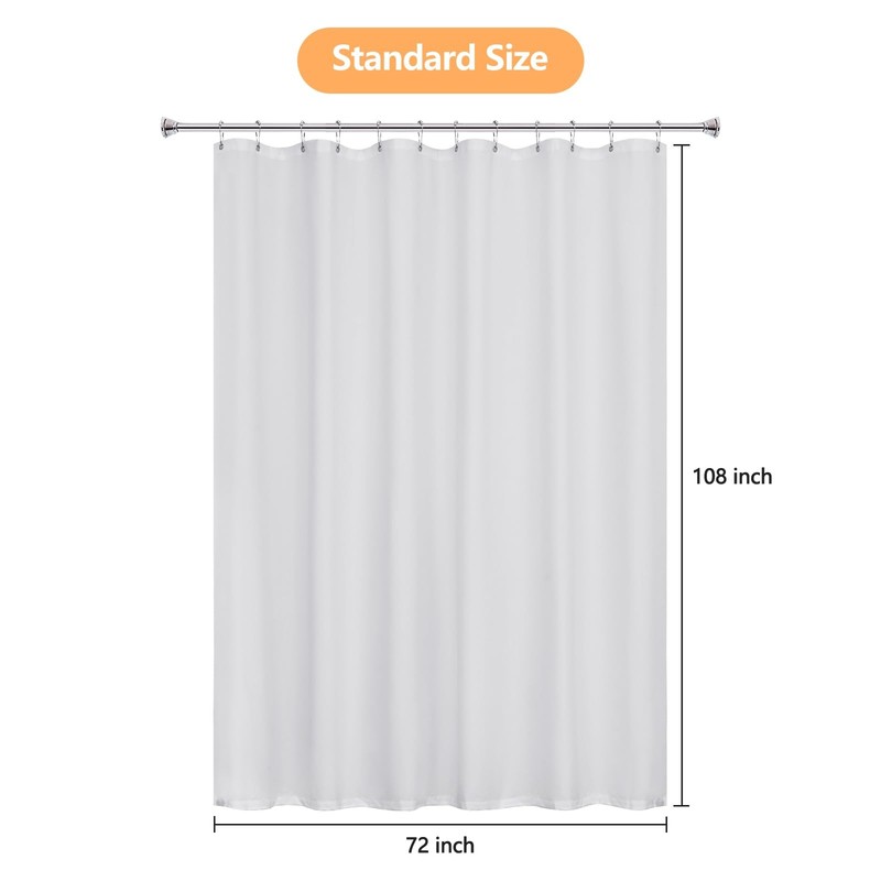 Waterproof Soft Microfiber Shower Curtain TPU Backed Lightweight, 72 x 108 In... gallery
